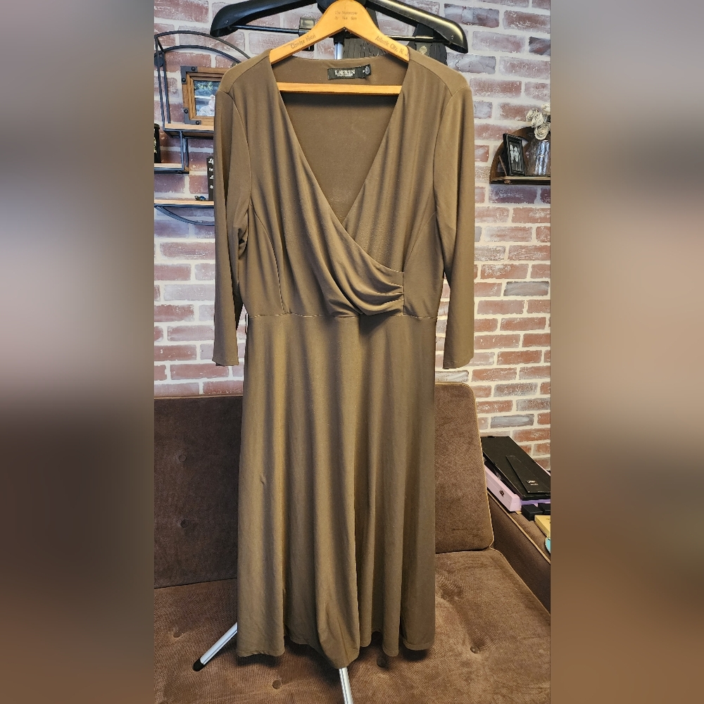Ralph Lauren Brown Long Sleeve Dress
